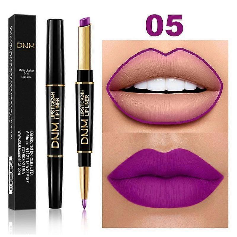 Doppelseitiger Lippenstift LipLiner Stift Langlebiger Matter Lippenstift Wasserdicht