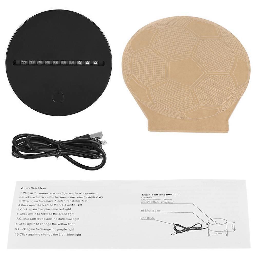 4.5V Touch Switch Seven-Color Acrylic Lamp Base Night Light with Pattern Design and Adjustable Brightness