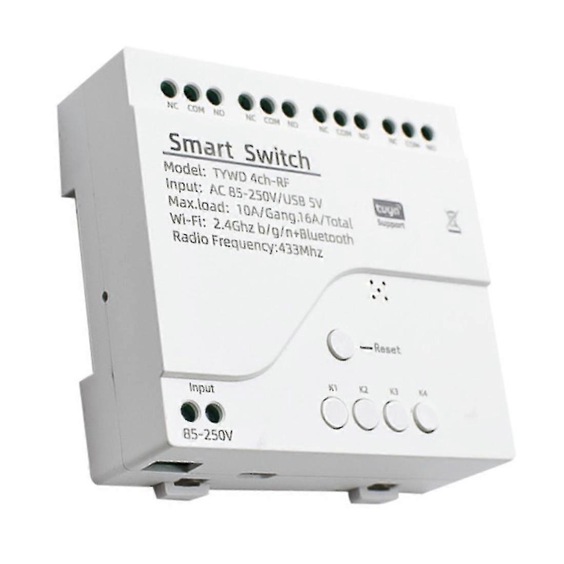 Tuya Smart WiFi 4CH reléový modul s diaľkovým ovládaním RF 433 pre Google Home