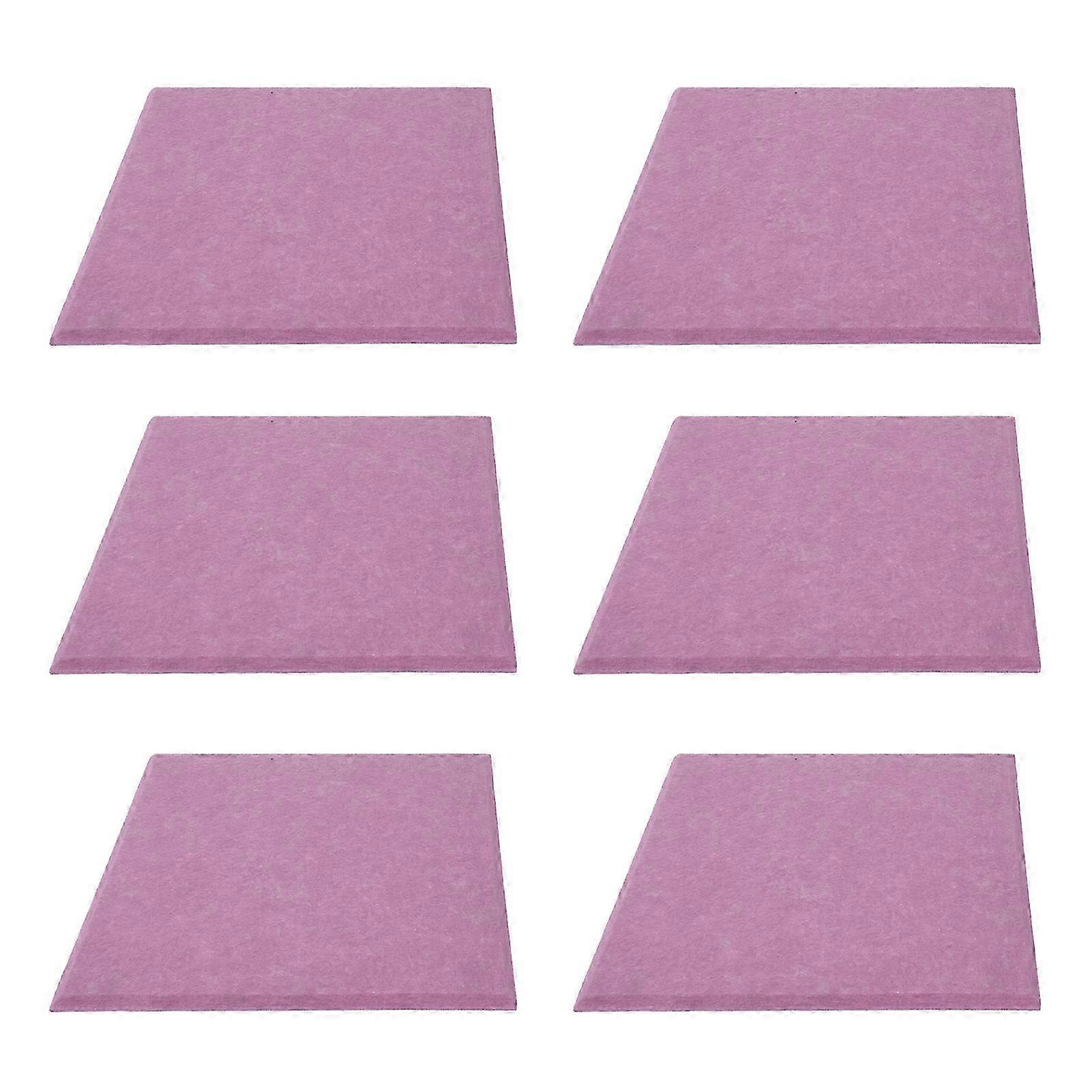 6Pcs Acoustic Absorption Panel Thickened Reduce Reverb SoundProof Padding Absorber(Violet )