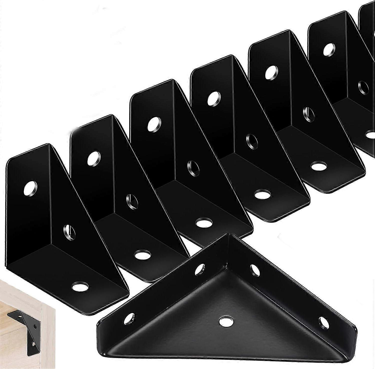 10pcs Black Metal Corner Bracket for Office Bed Edge