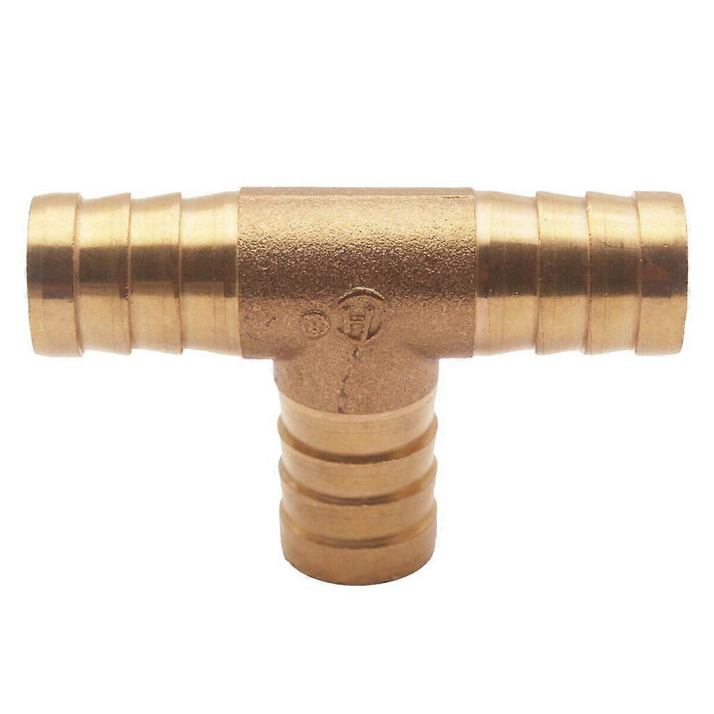 Brass 3/4" Hose Barb, 3 Way Tee T Shape Barbed Splitter Fitting