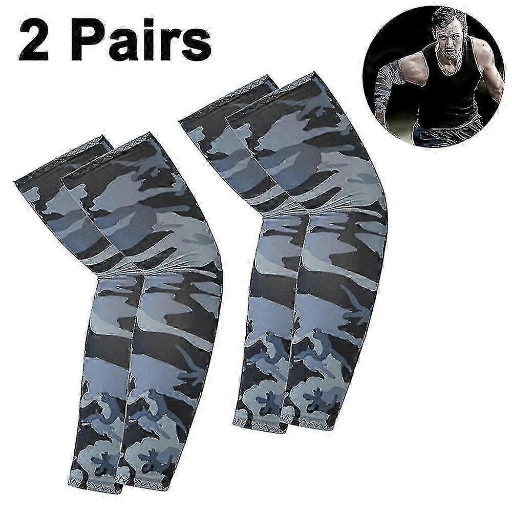 2 Pairs Cooling Arm Sleeves For Men & Women, Uv Protective Upf 50