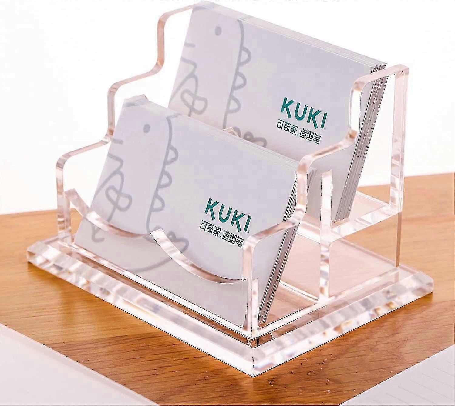 حامل بطاقة العمل ، حامل عرض بطاقة العمل الاكريليك للمكتب 2 فتحة المستوى 2 ، يحمل جيدا