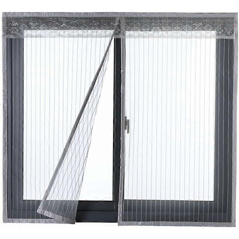 Magnetic Door or Window Mosquito Net Curtain Door Mosquito Net with Magnets Gray 120x130cm