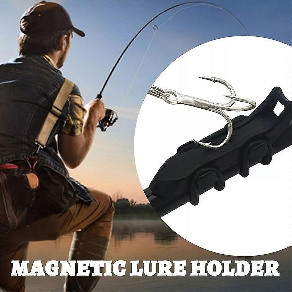 Lure Magnetic Hooker – Ferma Esca Magnetico Per Canna Da Pesca Con Anelli In Gomma (4 Pezzi, Nero)