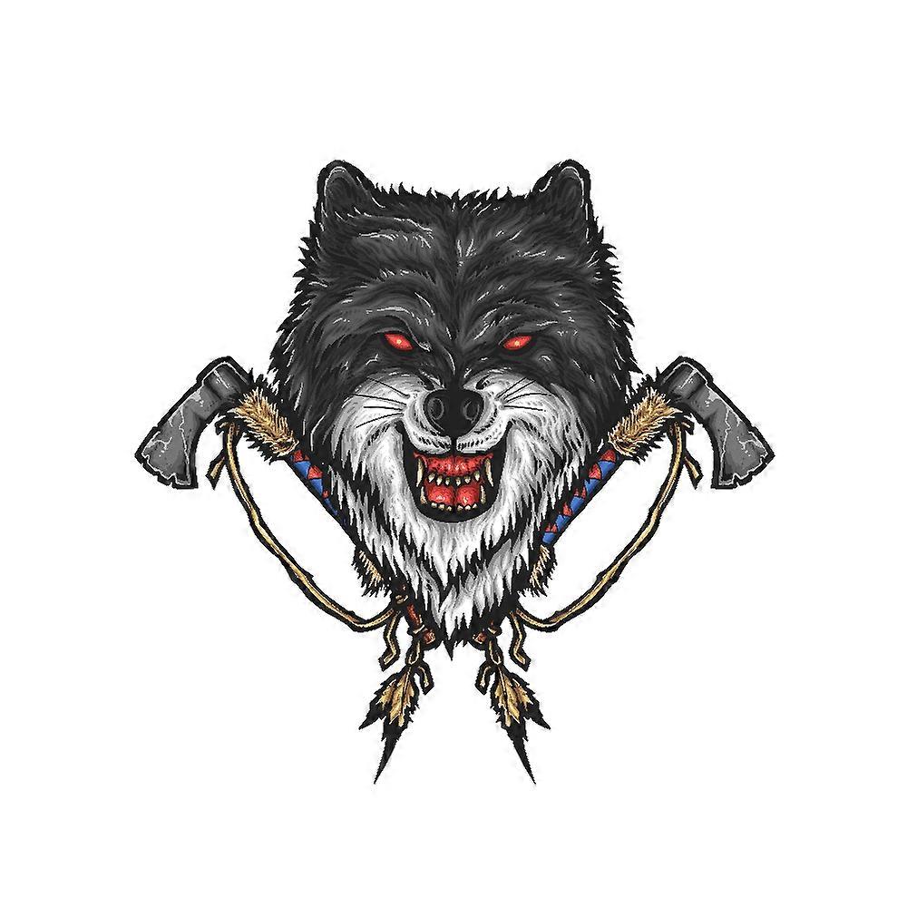 Iron-on patch Wolf and Tomahawk