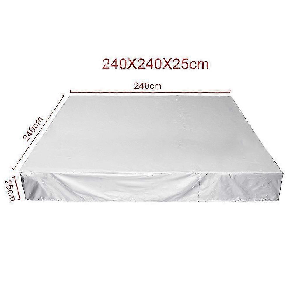 قماش مشمع مقاوم للماء من البولي إيثيلين متعدد الأغراض ، فضي ، 240 * 240 * 25 سم