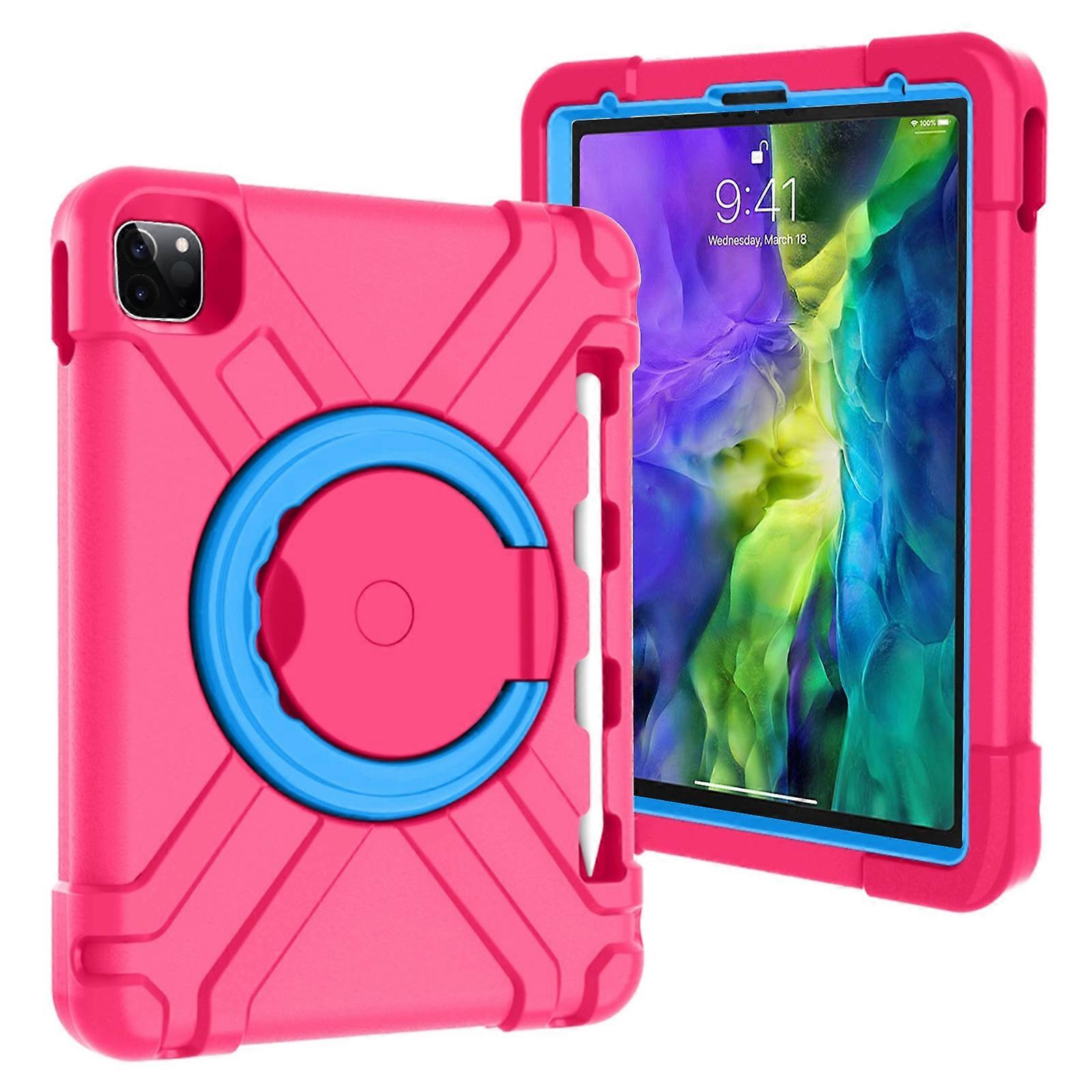 For iPad Pro 11 PC + Silicone Shockproof Combination Tablet Case with 360 Degree Rotating Holder & Handle
