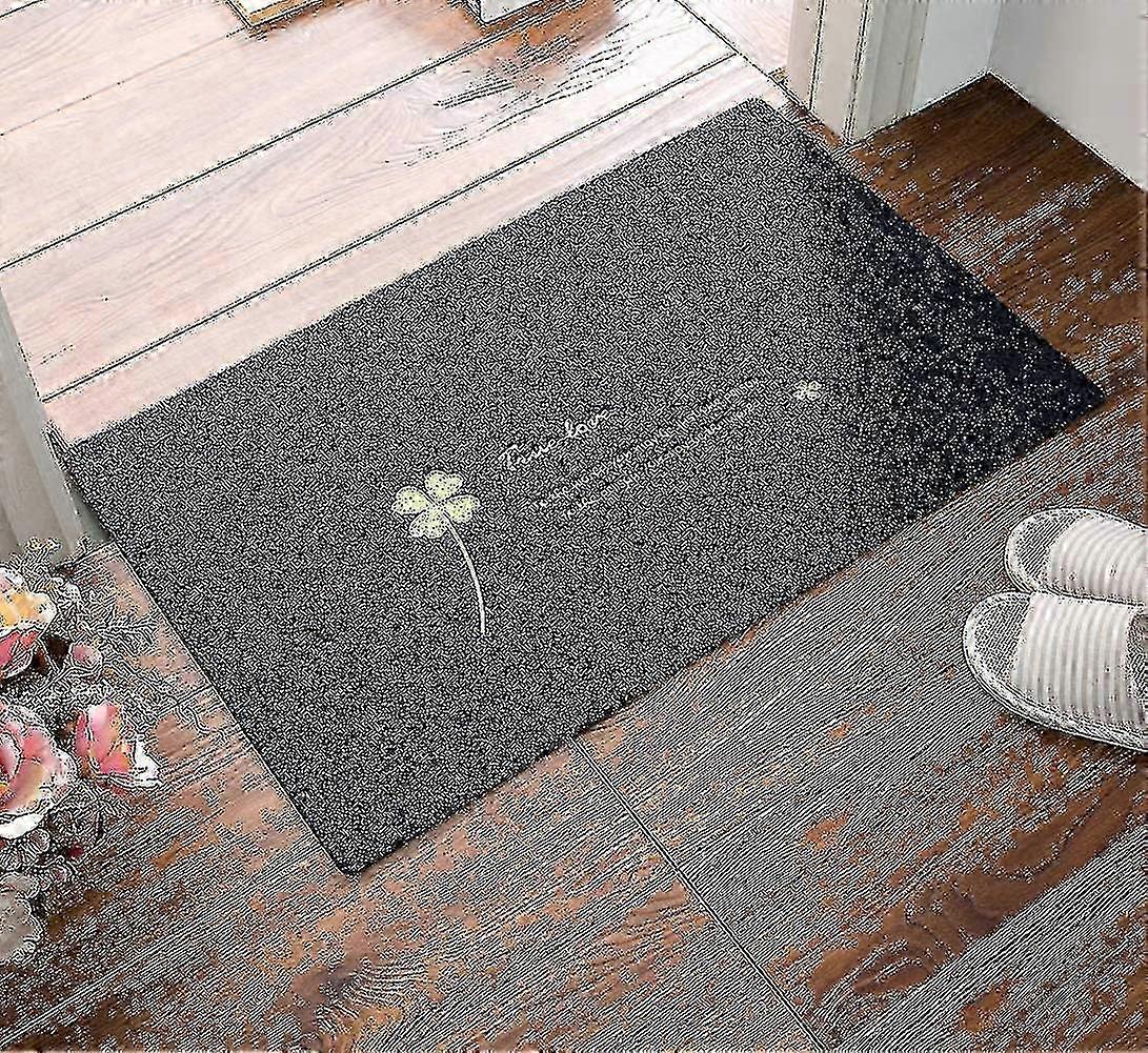 for Pxcl Dust Collection Non-slip Door Mat 40x60cm Four-leaf Clover Pattern (gray Leaf)