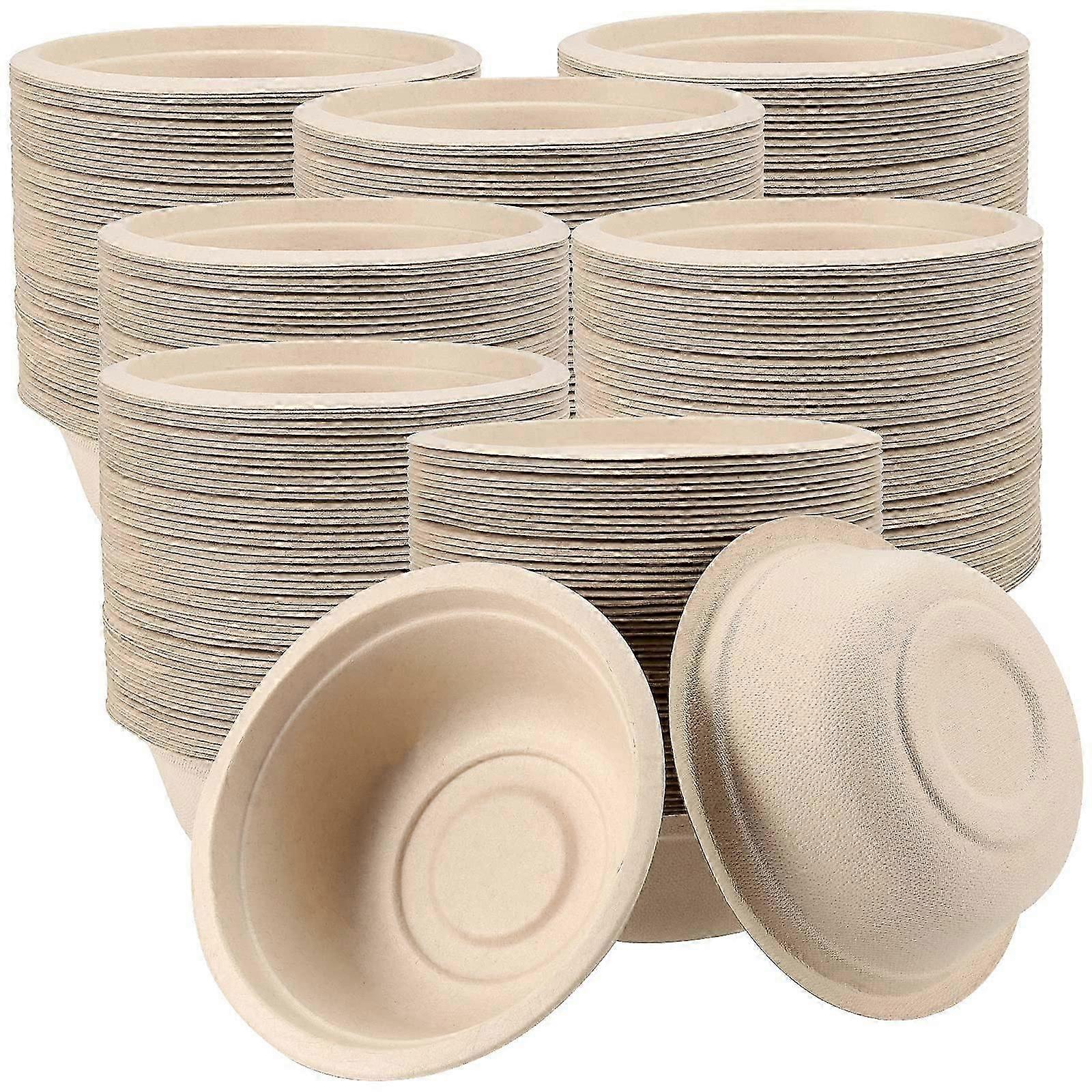 Bols en papier jetables de 8 oz, bols en bagasse compostables, petits bols biodégradables robustes pour aliments chauds et froids -GSLA