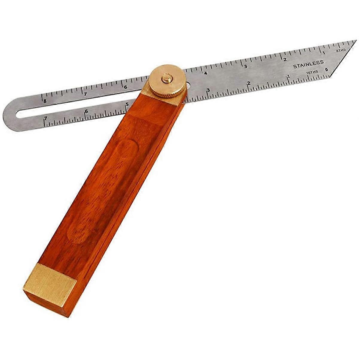 Angle Rulers Gauges Tri Square Sliding T-Bevel with Wooden Handle
