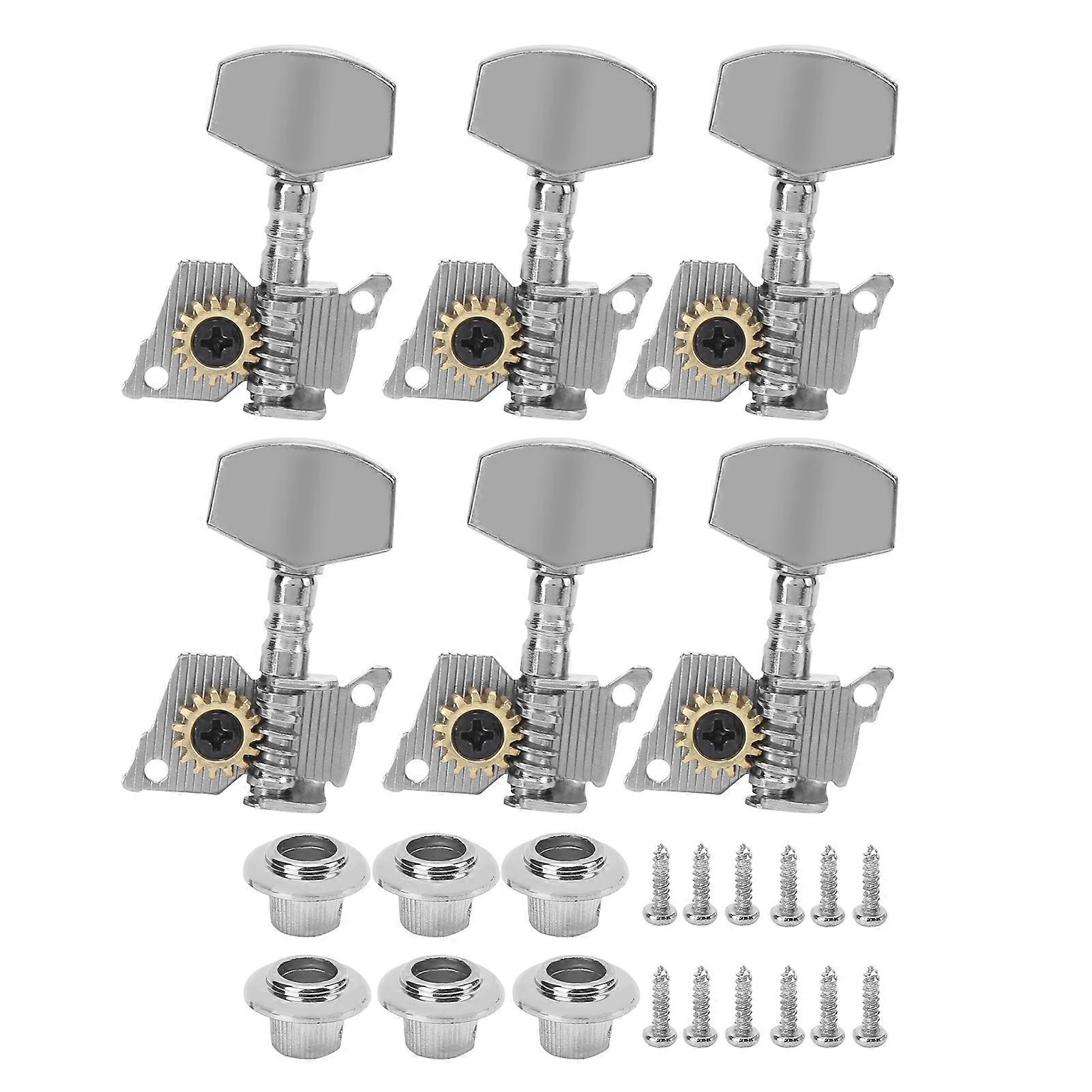 Guitar Tuning Pegs Keys Locking Tuners Machine Heads Silver Replacement Parts for Ukulele
