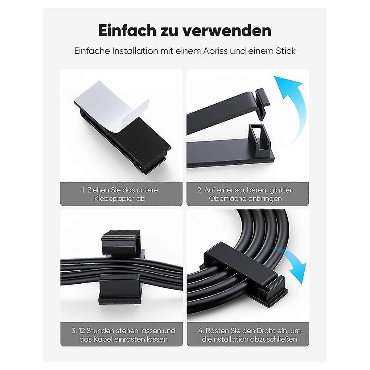 50Pcs Cable Management Self-Adhesive Cable Clips Cable Holder