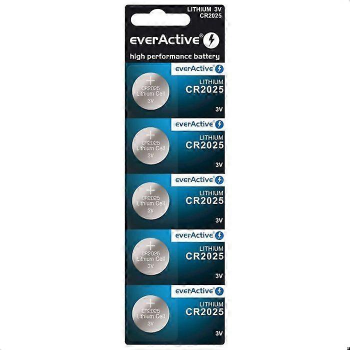 Lithium-Knopfzellenbatterie EverActive CR2025 3V, Packung à 5 Stück