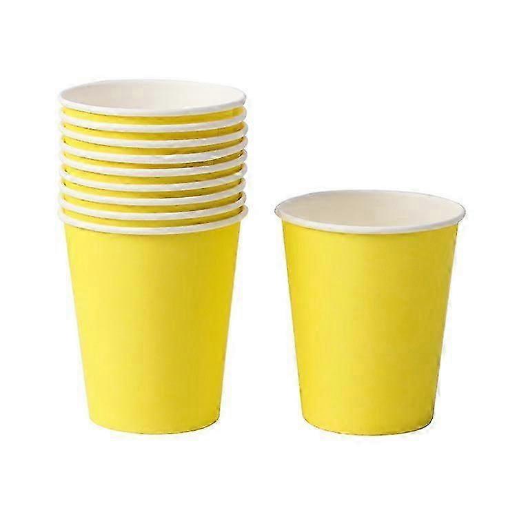 100 Pcs Disposable Paper Cups Kids Color 9 Oz 250ml Paintable and Drinkable Paper Cups