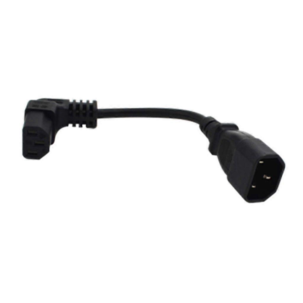 10cm 3-pin IEC320 C14 Male Plug to C13 Female Elbow Power Cord for Rice Cooker