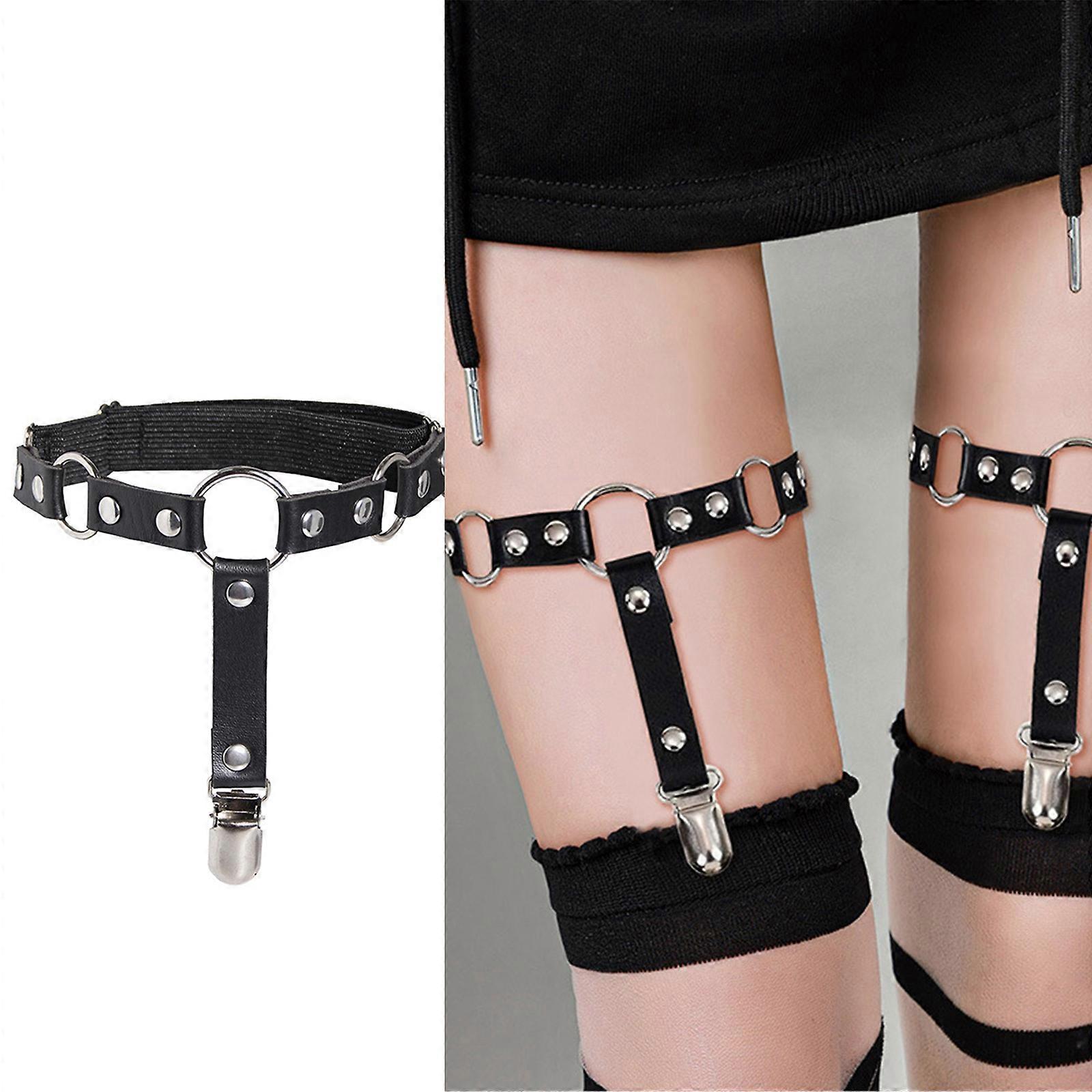 Faux Leather Bondage Garter