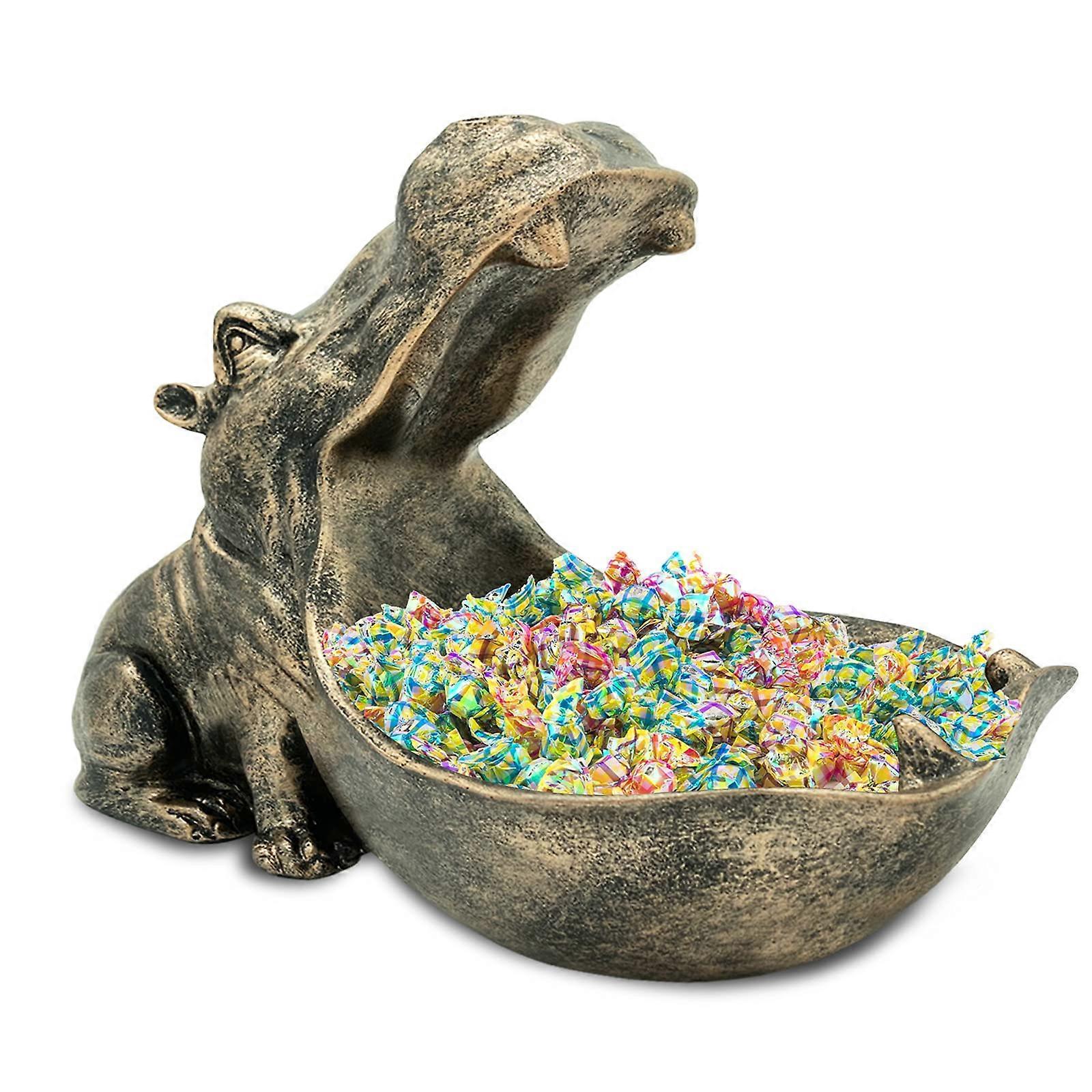 Resin hippopotamus statue, suitable for home desktop art decoration
