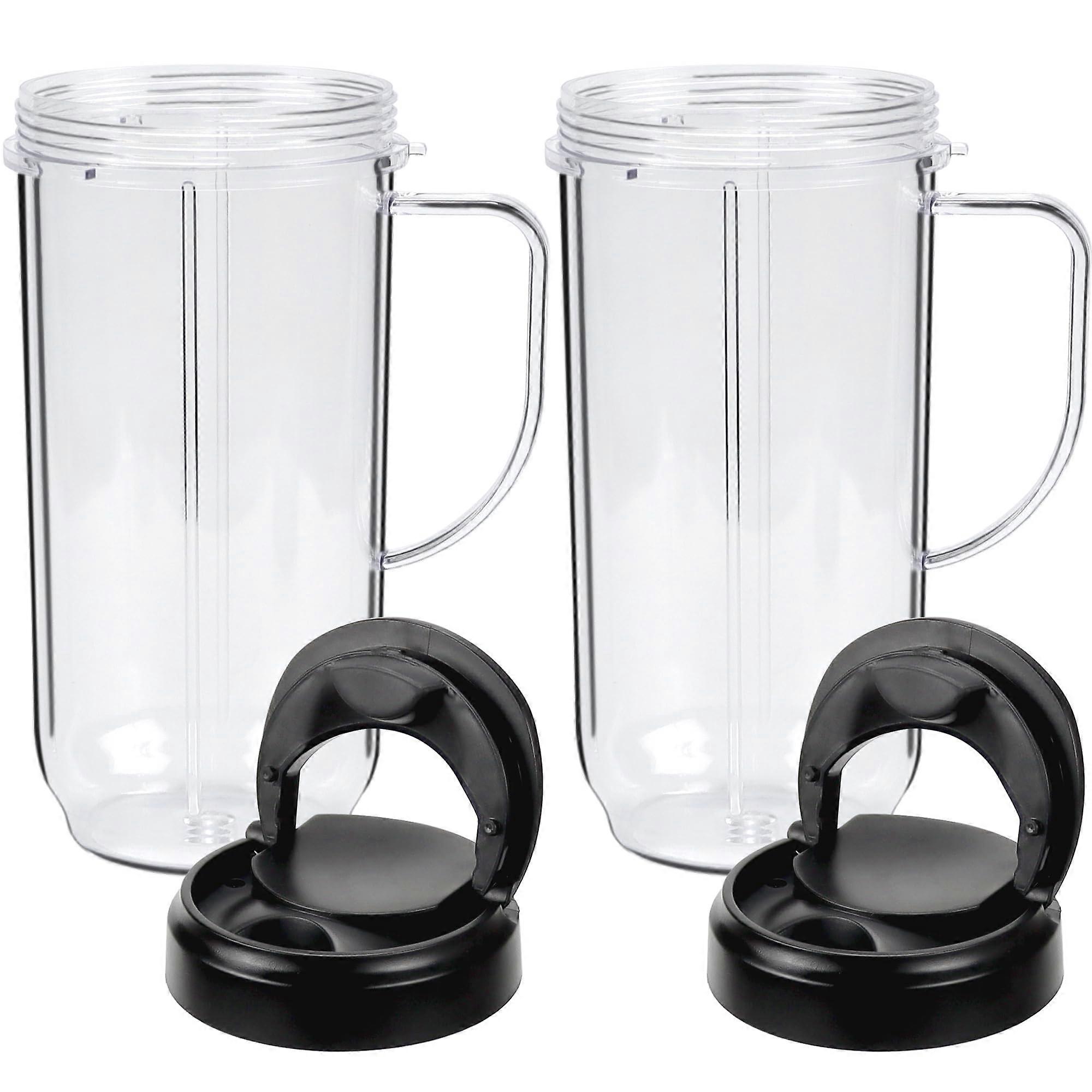 Magic Bullet Blender Cups Replacement 22oz Food Grade To-Go Lid and Handle Compatible with MB1001 250W Model