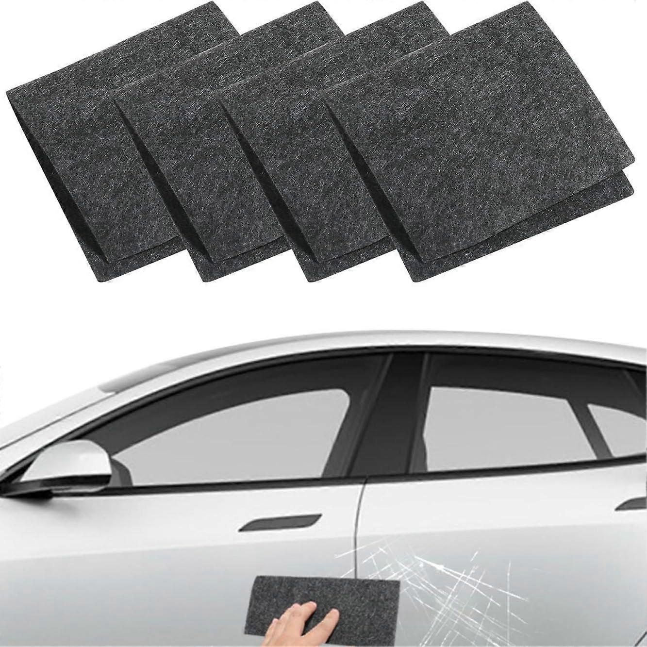 2025 Nano Sparkle Cloth for Car Scratch Removal - 4 Pcs, Water Spot Remover for Paint Residues, Durable Nano Material