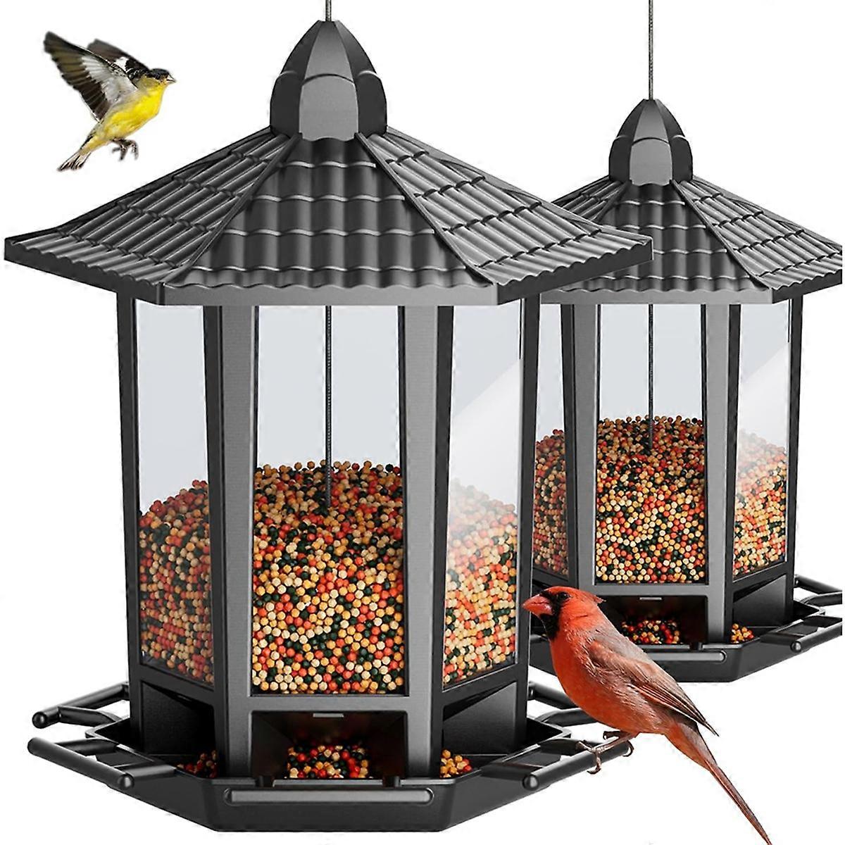 2er-Pack Vogelhäuschen zum Aufhängen im Freien, Retro-Pagoden-Design