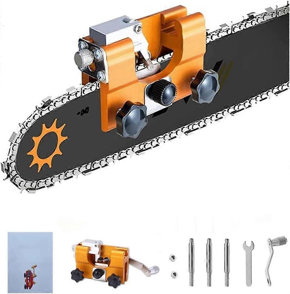Chainsaw chain sharpener, hand crank chainsaw sharpener, sharpener grinding device, sharpening tool for lumberjack and g
