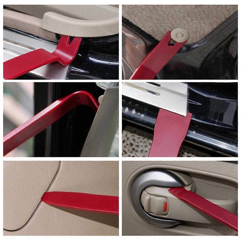 Auto trim removal tool set for radio and panel clip fastener