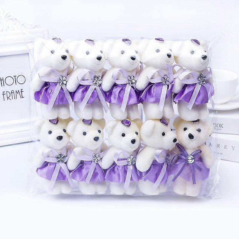 10pcs Plush Bear Toy for Valentine's Day Handmade Doll Decor for Home Indoor Gifts for Women