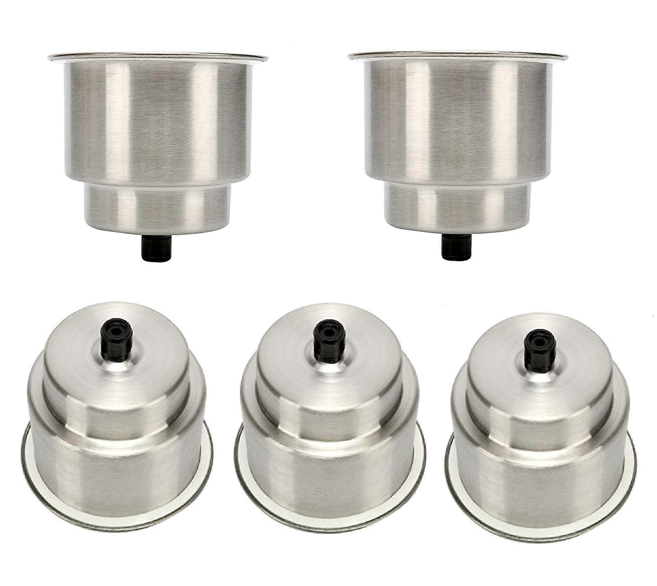 5pcs Stainless Steel Cup Drink Holder with Drain for Marine, Boat, RV, and Camper Use, Durable and Rust-Resistant
