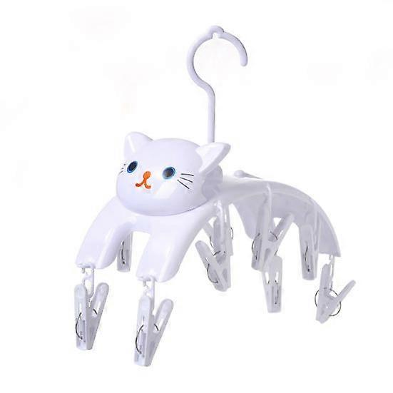 Clothes Drying Rack Cute Cat Shape Clothes Hanger Multi-hook Design Towel Sock Hat Organizer for Home