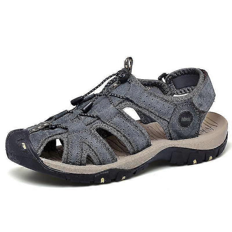 Men's Leather Sandals Toe Guard Beach Sandals