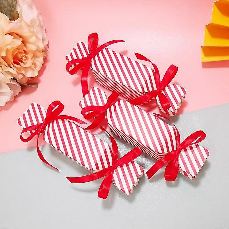 50pcs Candy Box Creative Stripes Paper Candy Box Creative Wedding Candy Box