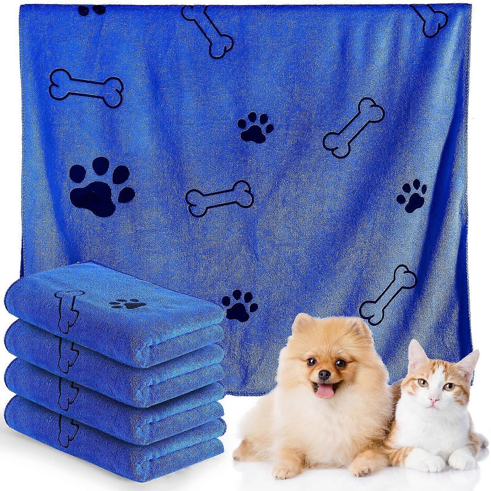 4 Pcs Dog Towels for Drying Dog Puppy Bulk Microfiber Absorbent Paw Towel