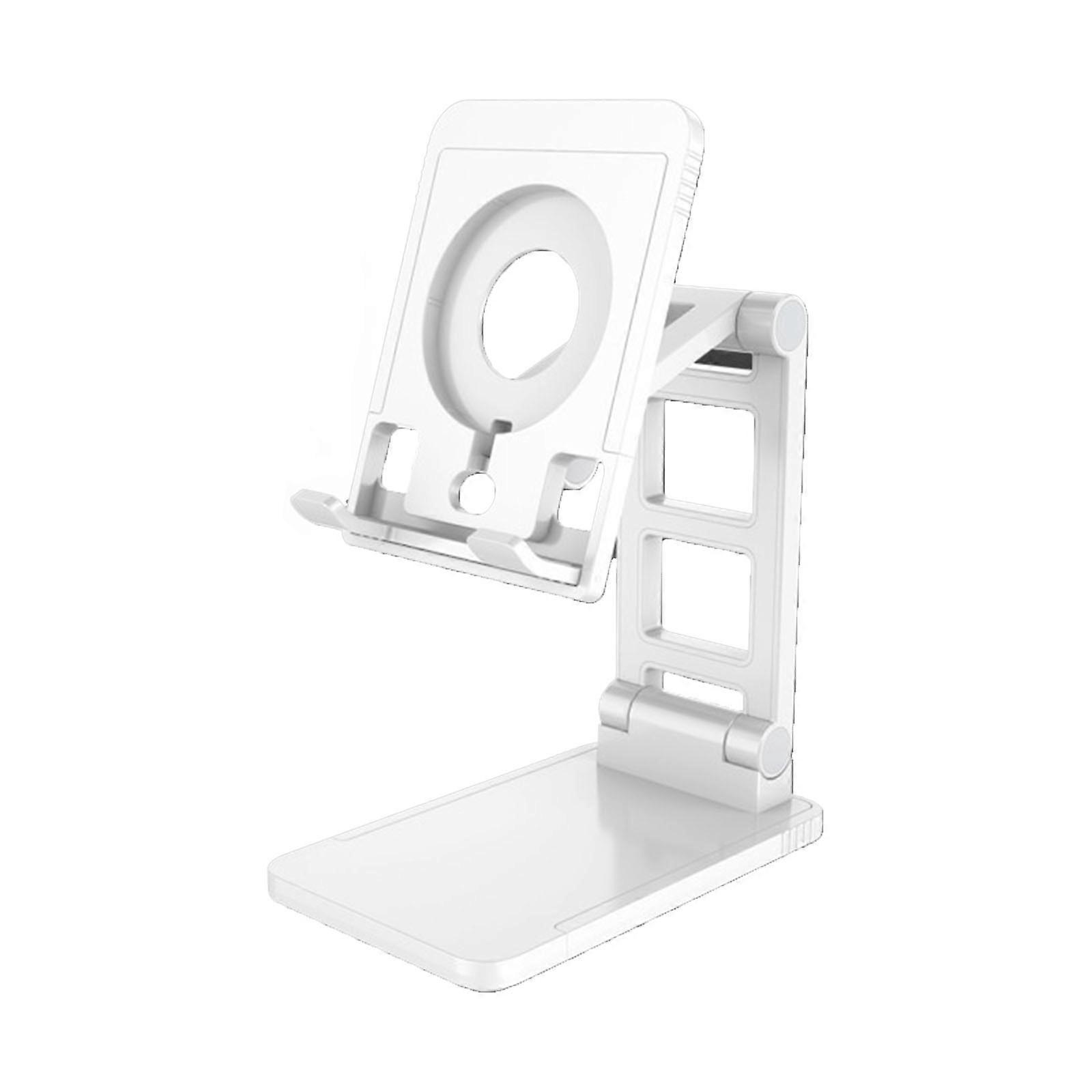 Foldable Phone Tablet Holder Multipurpose Mobile Phone Stand for Desk Universal Desktop Cellphone Lifting Bracket ABS-  White