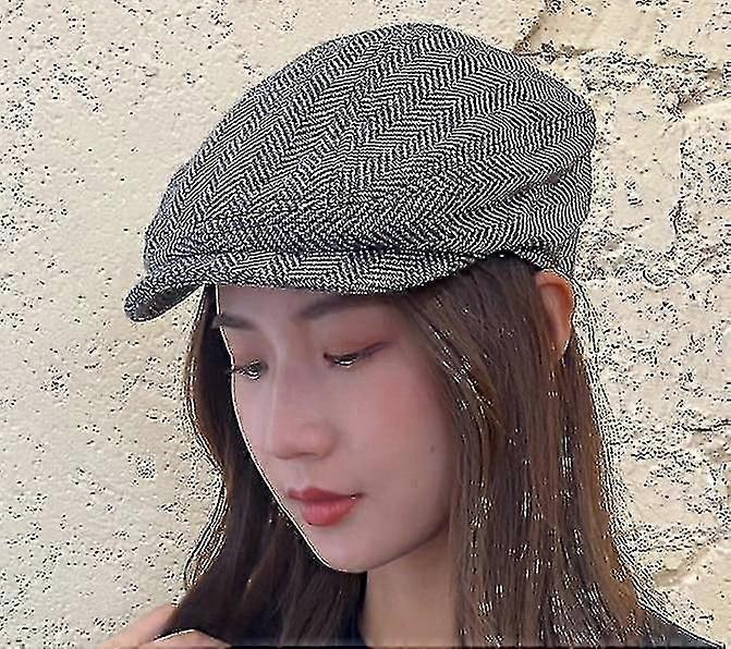 British Style Octagonal Winter Wool Hat Gatsby Cap