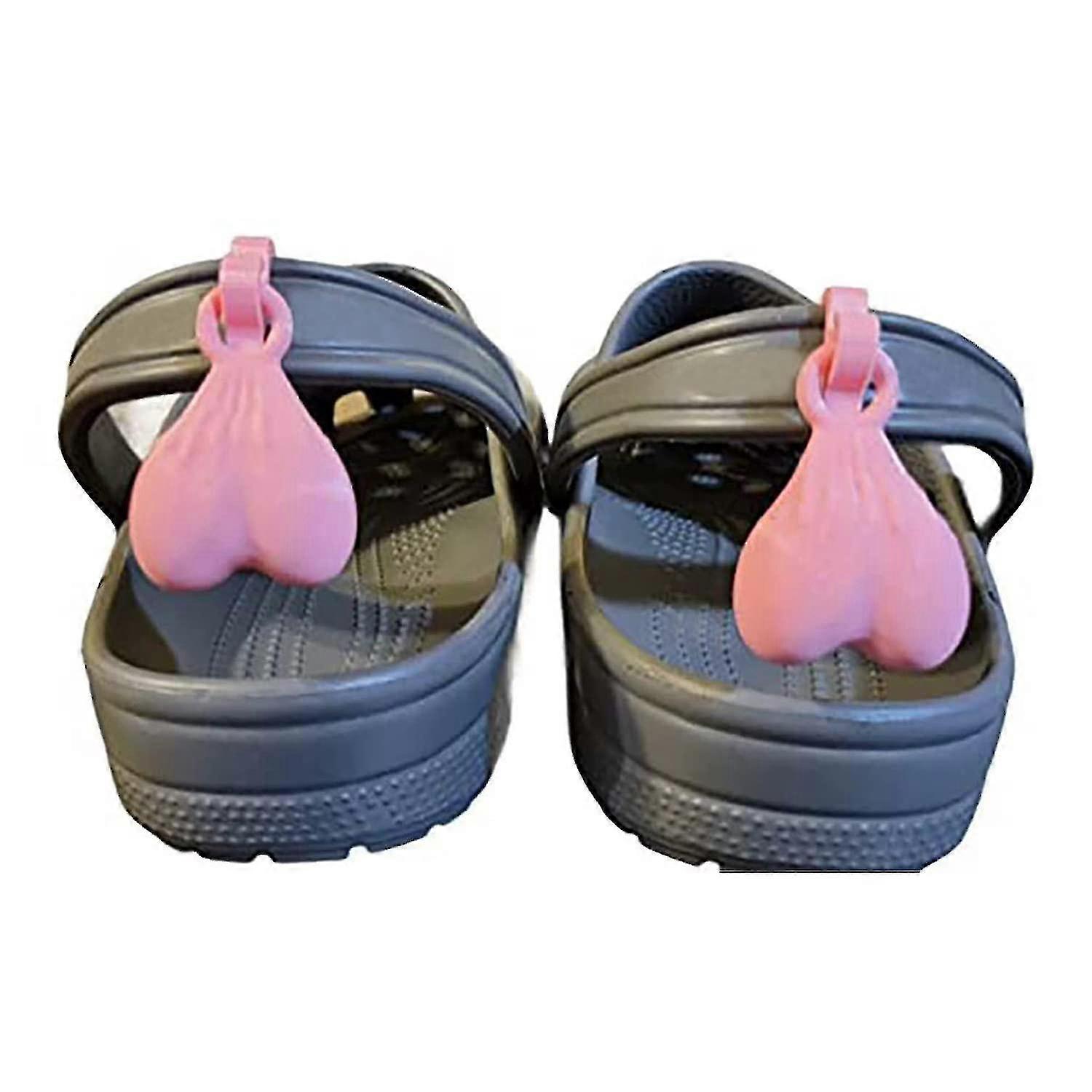 Croc Balls And Nuts Pink Shoe Clips Set Of 2