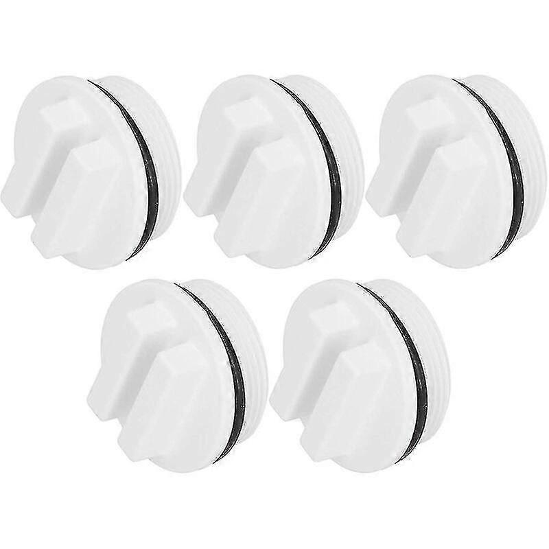 5 Pieces Pool Plug 1.5 Inch Thread Pool Return Line Filter Drain Plug With O-ring