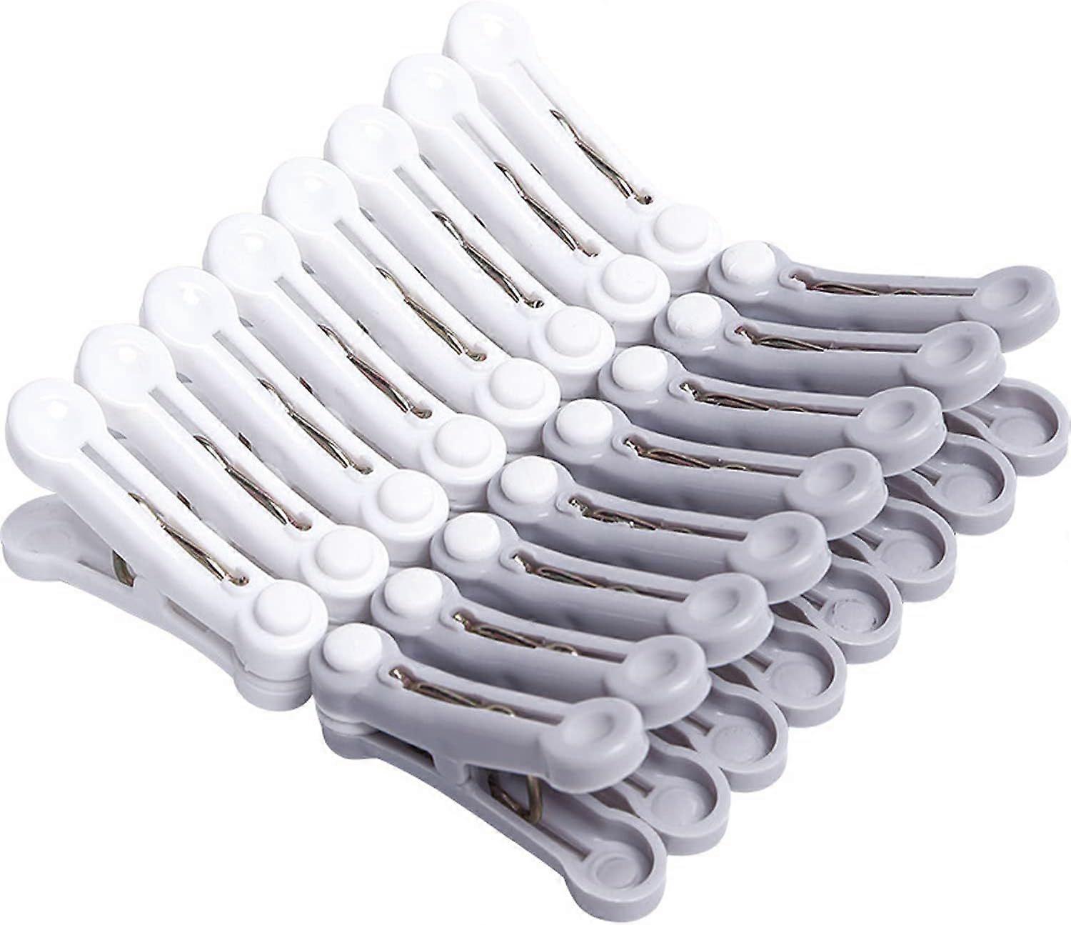 16 PCS drying clips without marks - white + gray