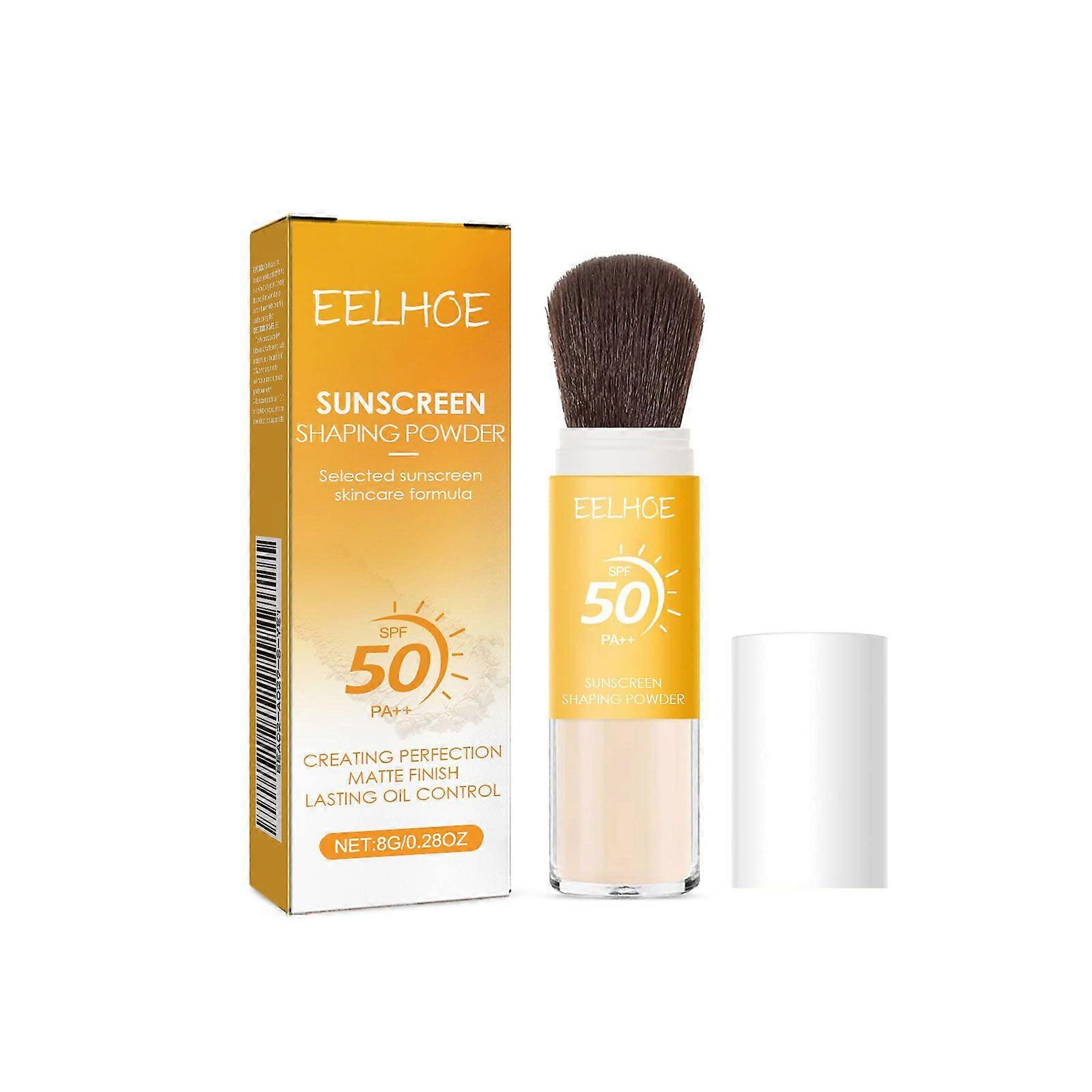 Mineral Sunscreen Setting Powder, SPF 50 Brush Sunscreen Powder for Face & Scalp, Long Lasting Lightweight Breathable, Oil Control Natural Matte Finis