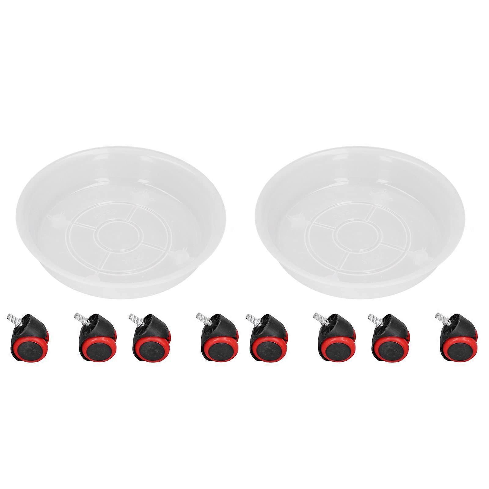 Round Planter Pot Base Roller Tray with 360 Degree Rotating Universal Wheels for Indoor Garden Use, Durable Material