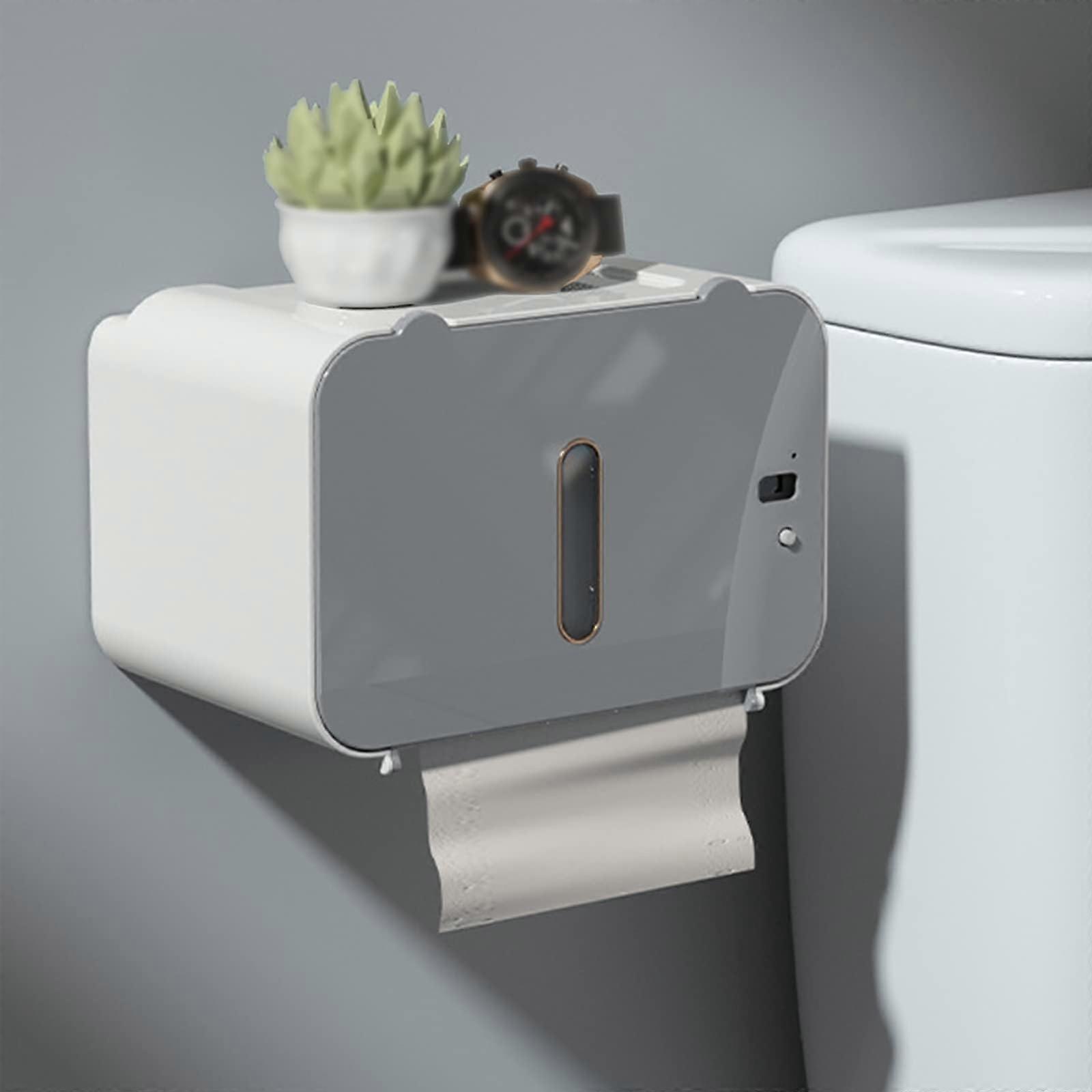 Smart Touchless Toilet Paper Dispenser, USB Charging Automatic Induction Paper Towel Dispenser (Gray)