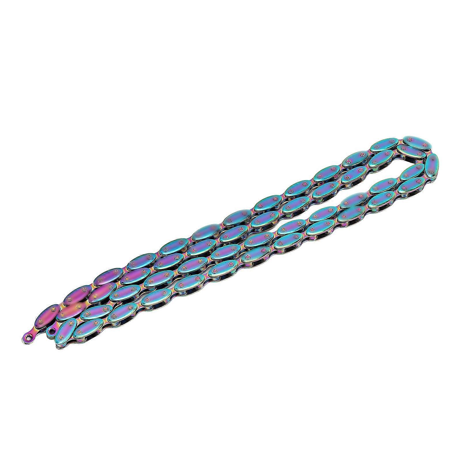 Single Speed Bike Chain for Fixed Gear BMX Bikes 1 Speed Cycling Chain 100 Links Rugby Design Rainbow 