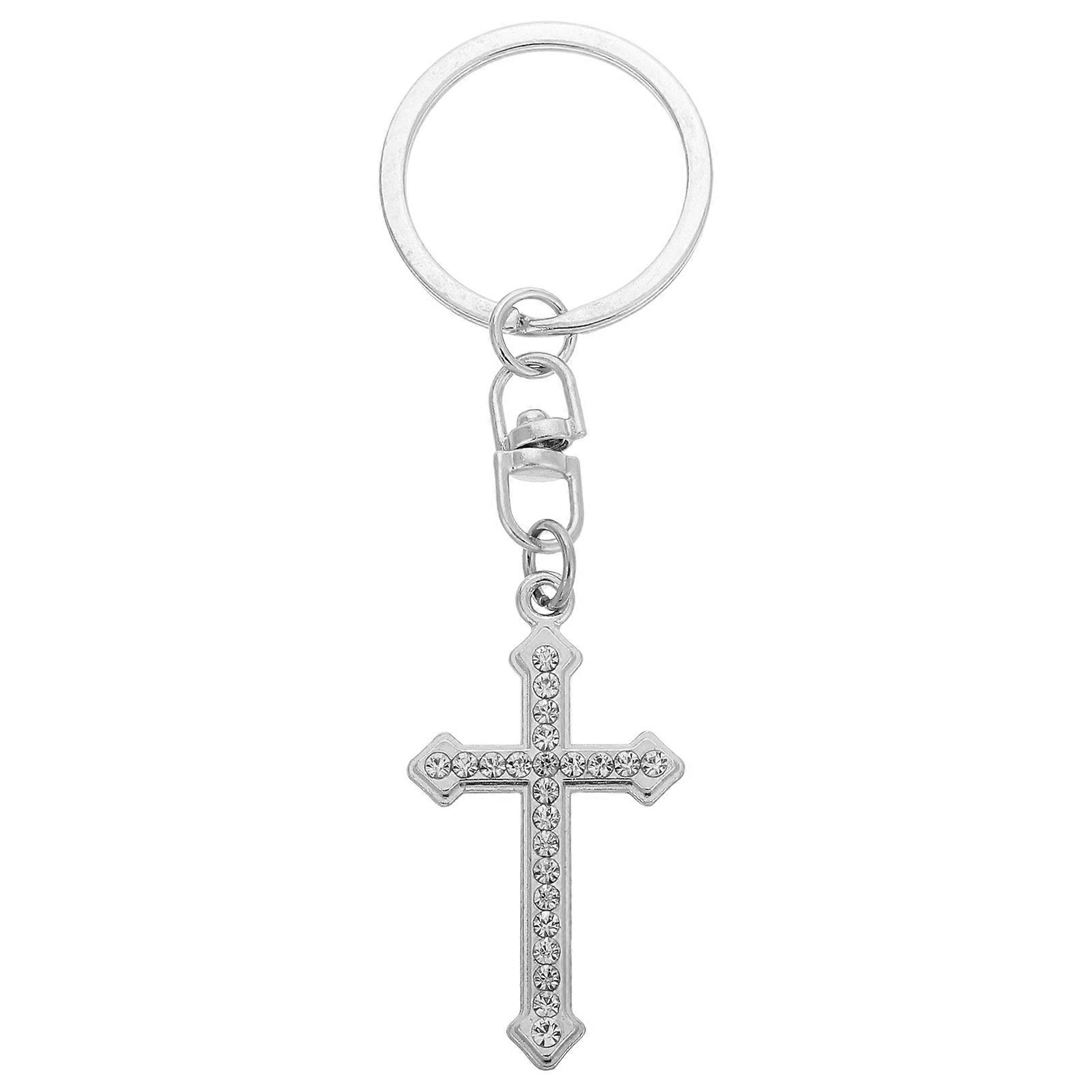 Rhinestone Cross Keychain Pendant   Stylish Religious Accessory for Women, Handbags, Backpacks, Party Favors, Ceremonies, Birthdays