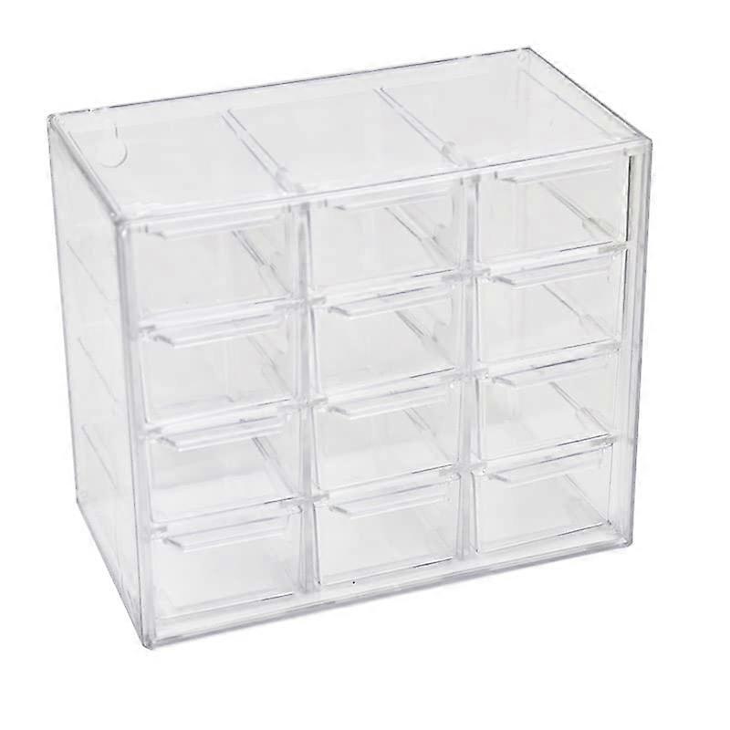 Mini Desktop Drawer Box Compartments 12 Plastic Desk Organizer