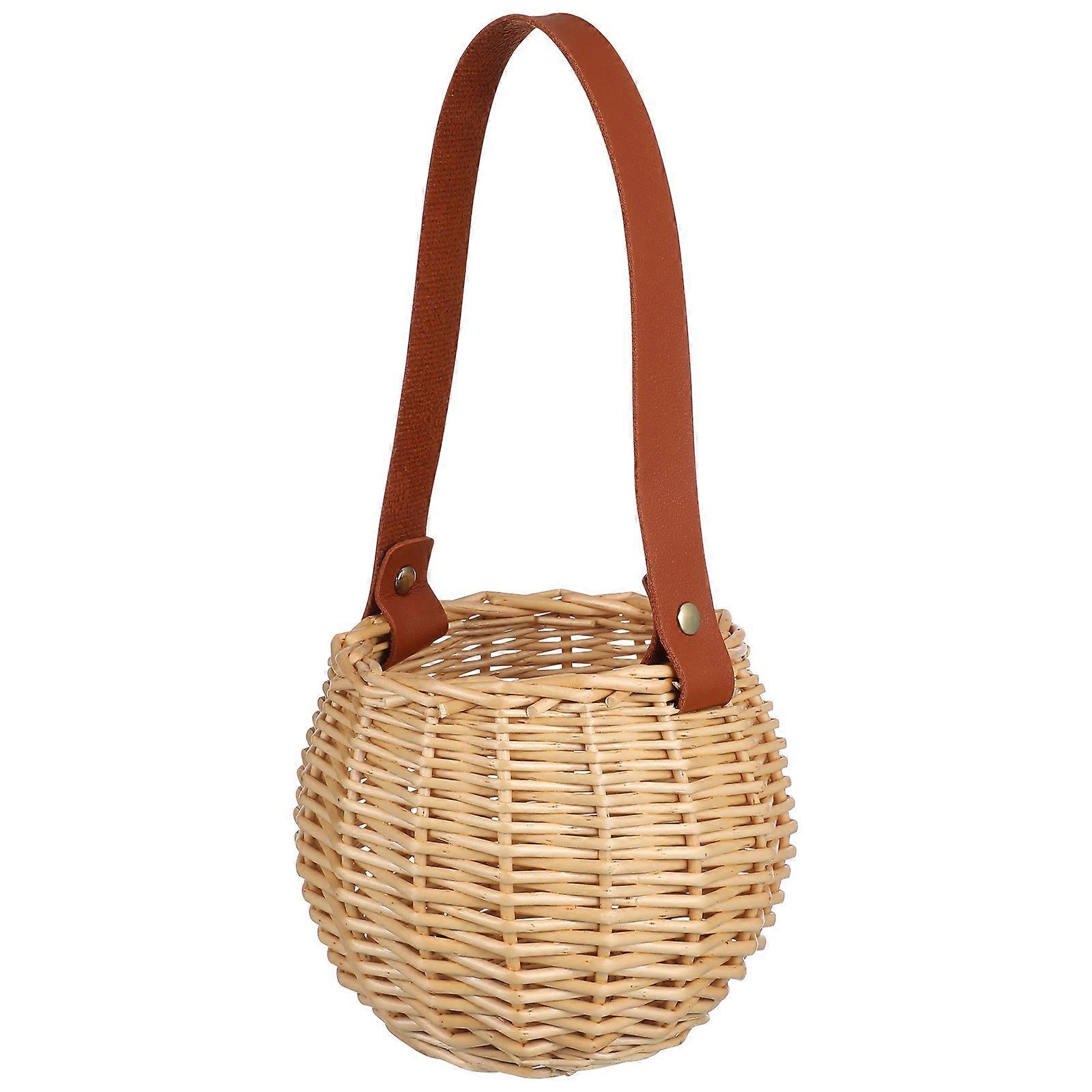 Portable Handcrafted Wicker Flower Basket – Unique Decorative Design for Weddings, Home Decor, and Special Occasions
