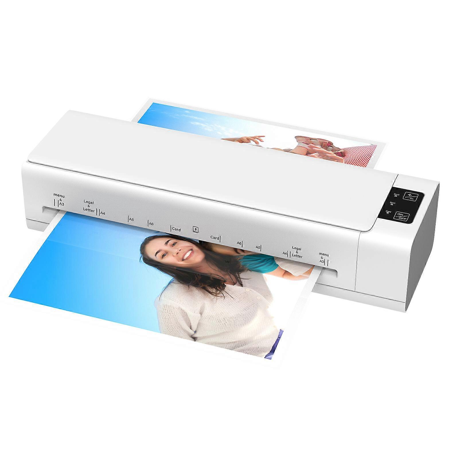 Ensemble de machine de plastifieuse de bureau Taille A3 Multifonctionnel Laminage à chaud et à froid Système à 2 rouleaux 12,5 pouces Largeur maximale avec coupe-papier Tondeuse Rondeur