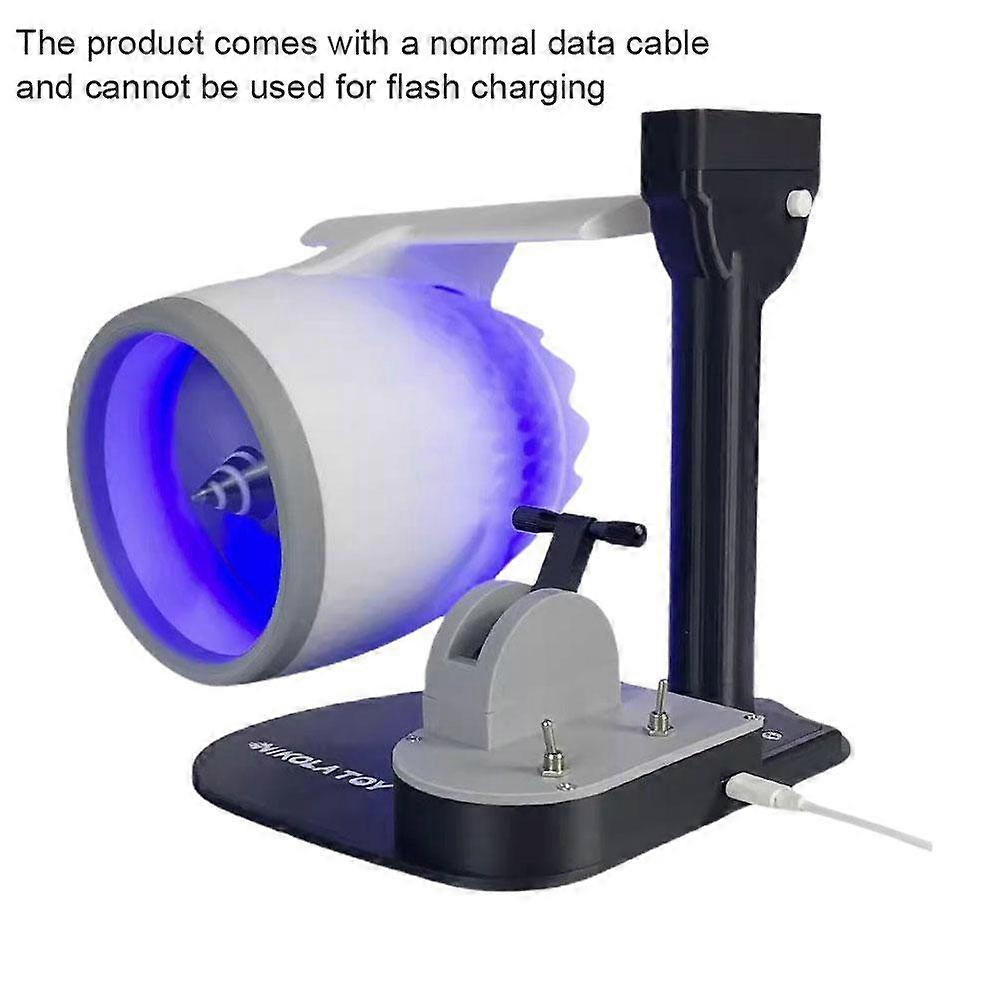 Blue (A) $NIKOLATOY upgraded desktop USB fan with creative turbofan engine shape
