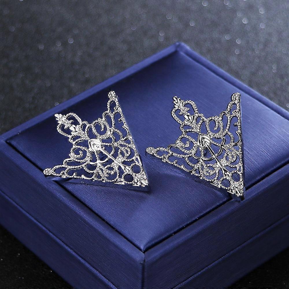 Broche de agulha de metal triangular vintage