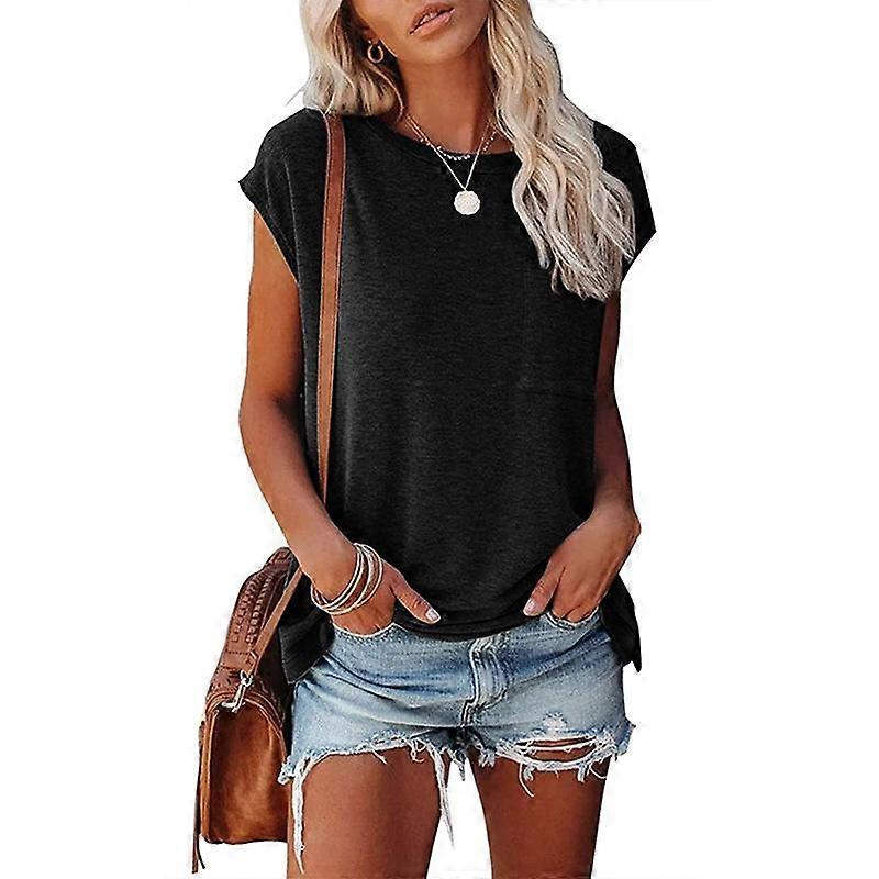 Summer V-neck Solid Colour Short Sleeve T-shirt